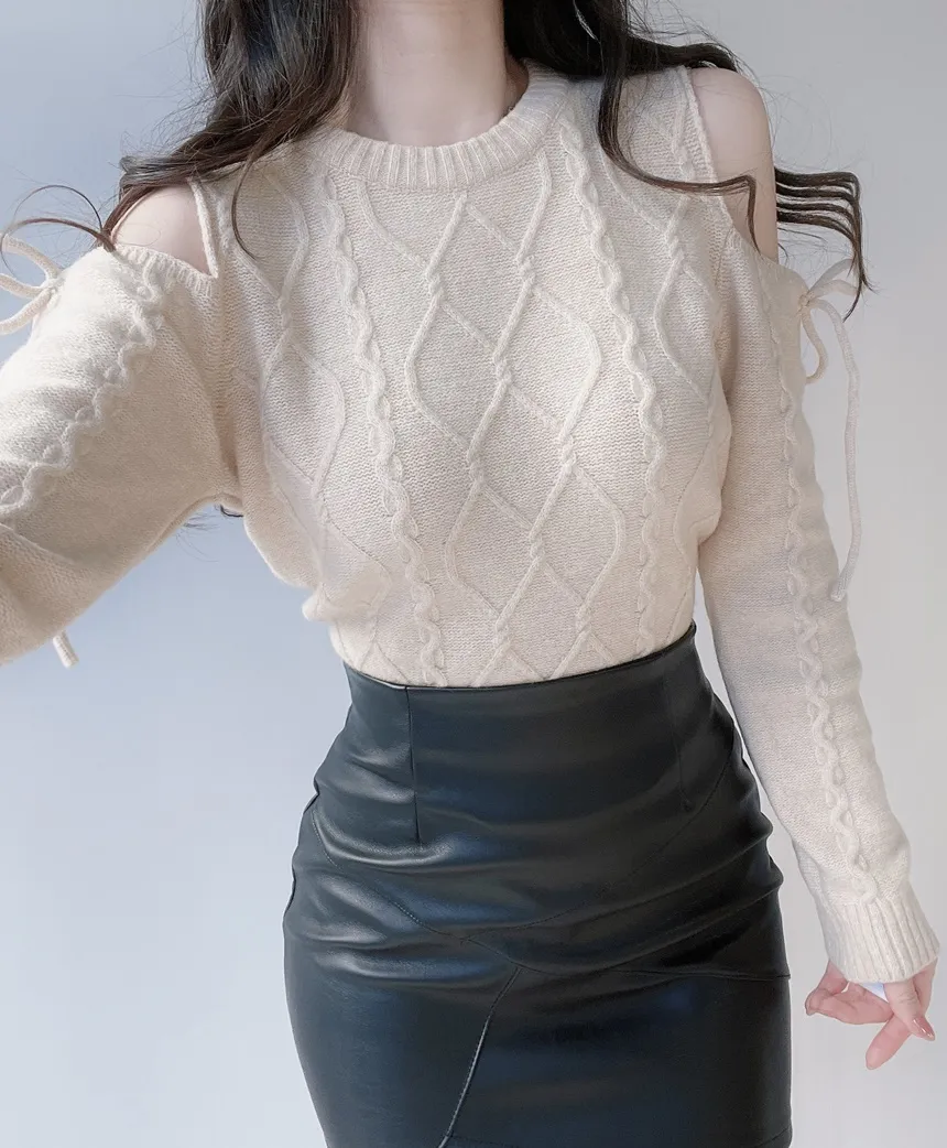 レザー調ハイウエストアンバランスミニスカート | mirangmirang | 詳細画像9