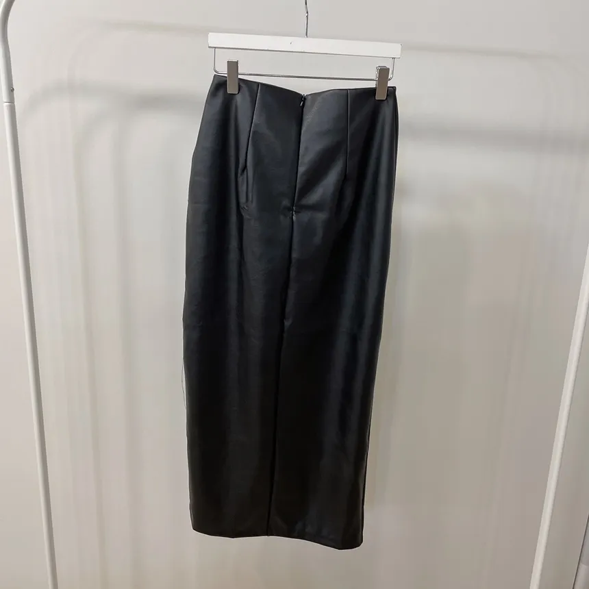 レザー調スリットギャザーロングスカート | mirangmirang | 詳細画像22