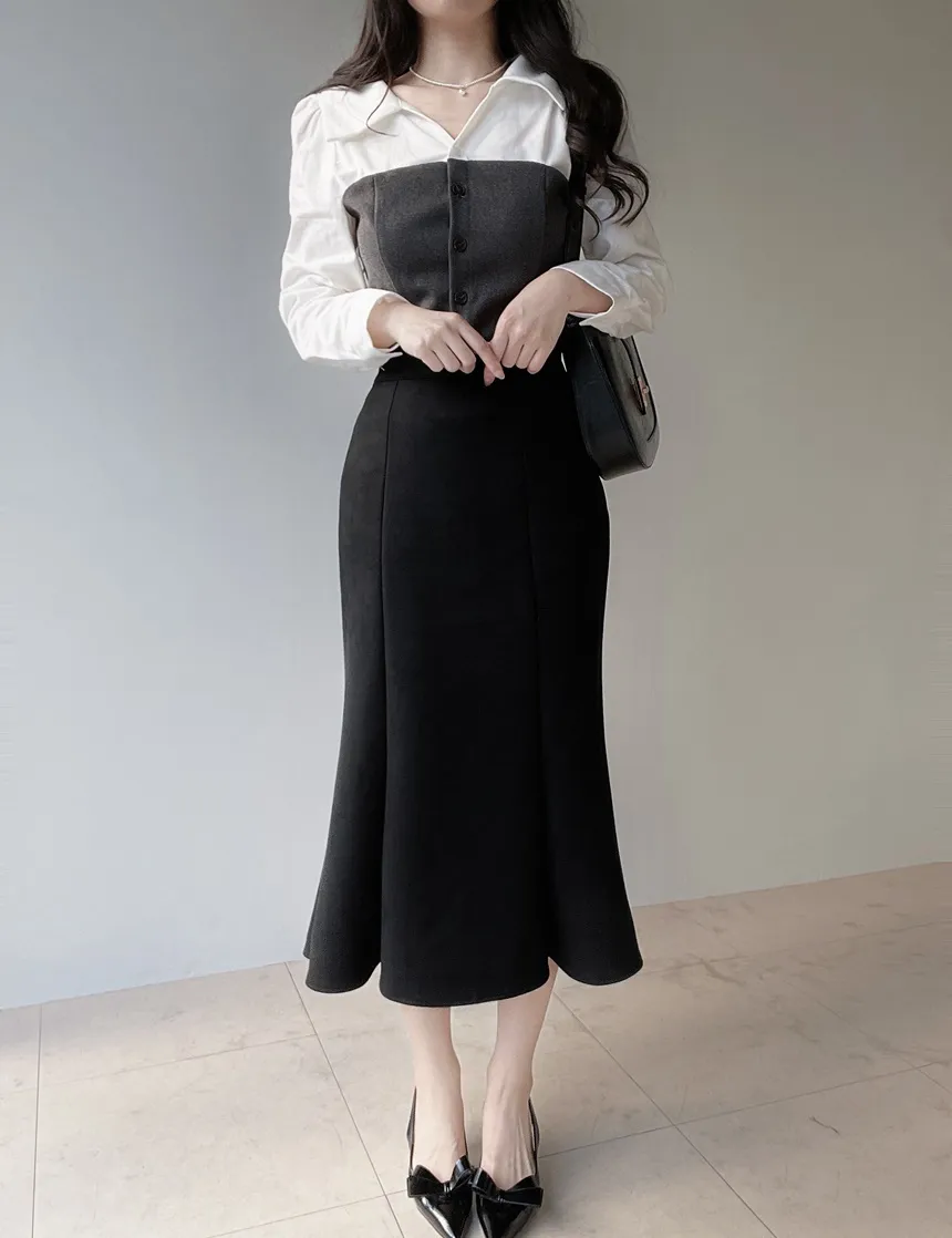 スエード調ロングマーメイドスカート | mirangmirang | 詳細画像3