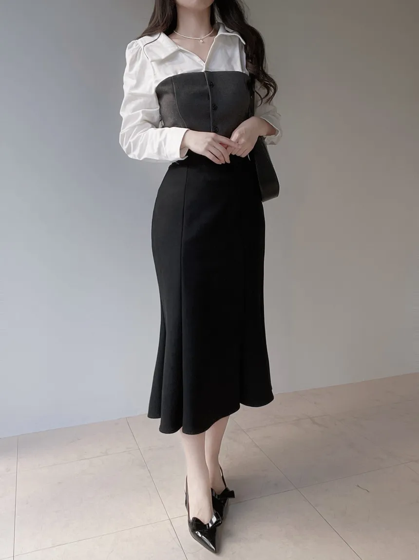 スエード調ロングマーメイドスカート | mirangmirang | 詳細画像4