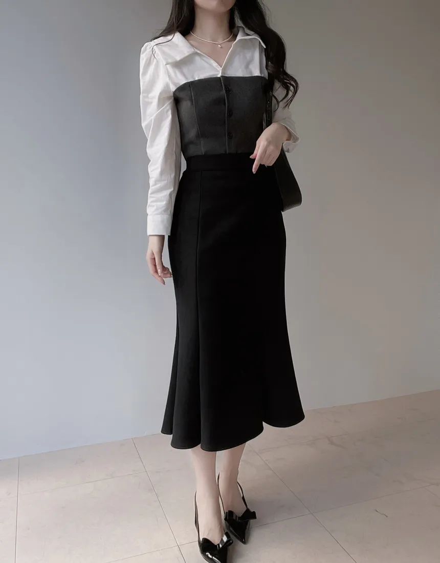 スエード調ロングマーメイドスカート | mirangmirang | 詳細画像5