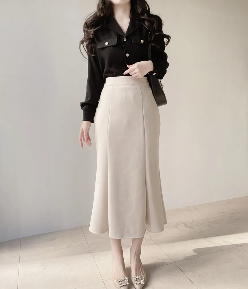 スエード調ロングマーメイドスカート | mirangmirang | 詳細画像22