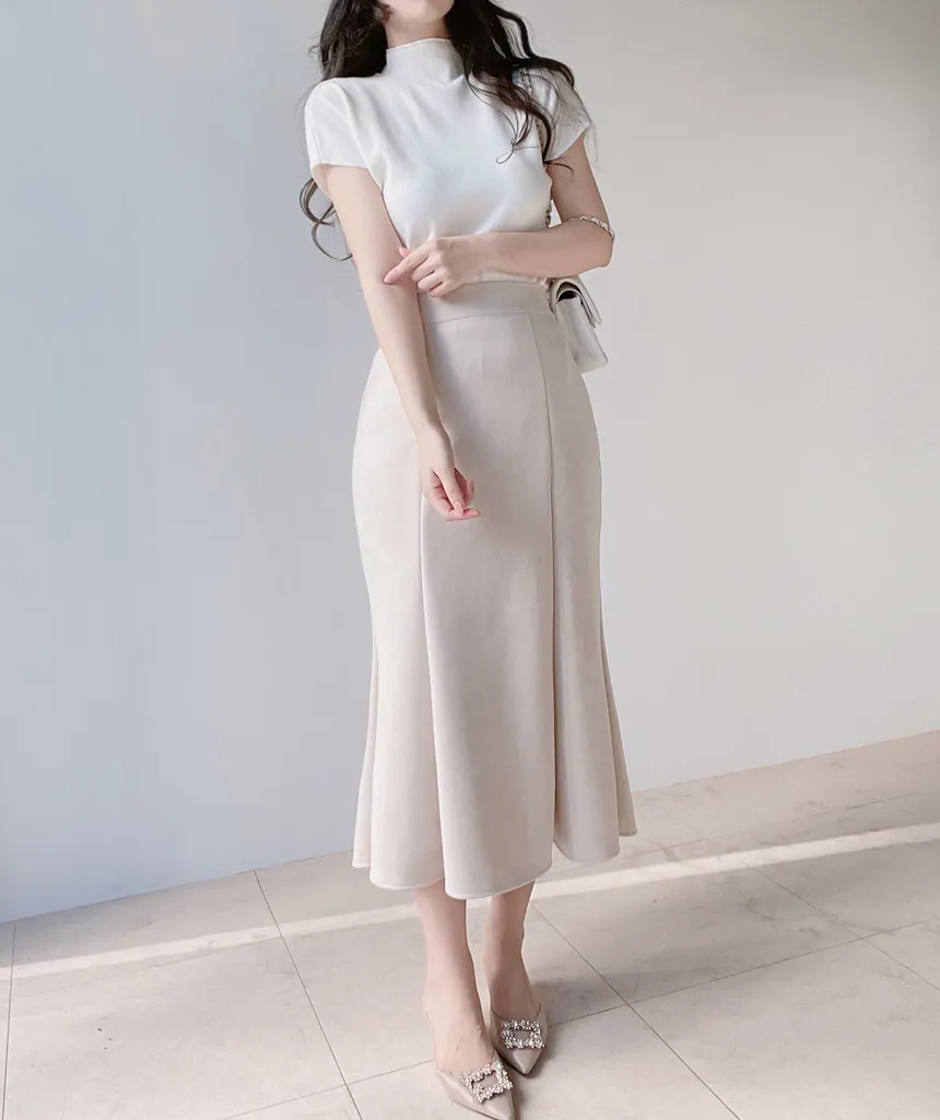 スエード調ロングマーメイドスカート | mirangmirang | 詳細画像24