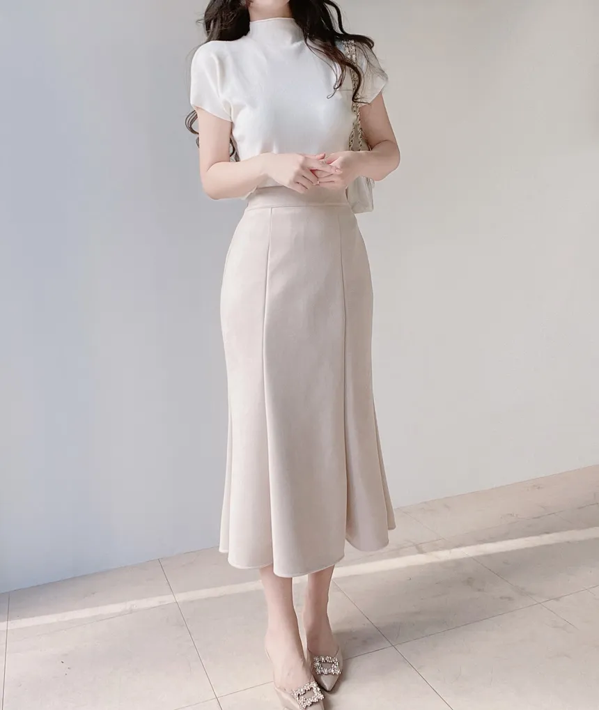 スエード調ロングマーメイドスカート | mirangmirang | 詳細画像25