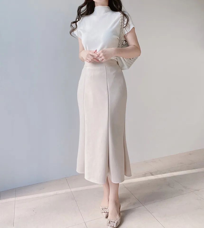 スエード調ロングマーメイドスカート | mirangmirang | 詳細画像27