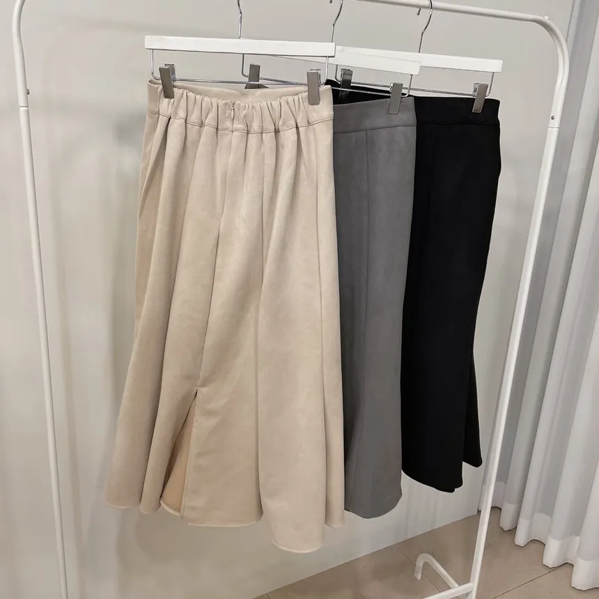 スエード調ロングマーメイドスカート | mirangmirang | 詳細画像35