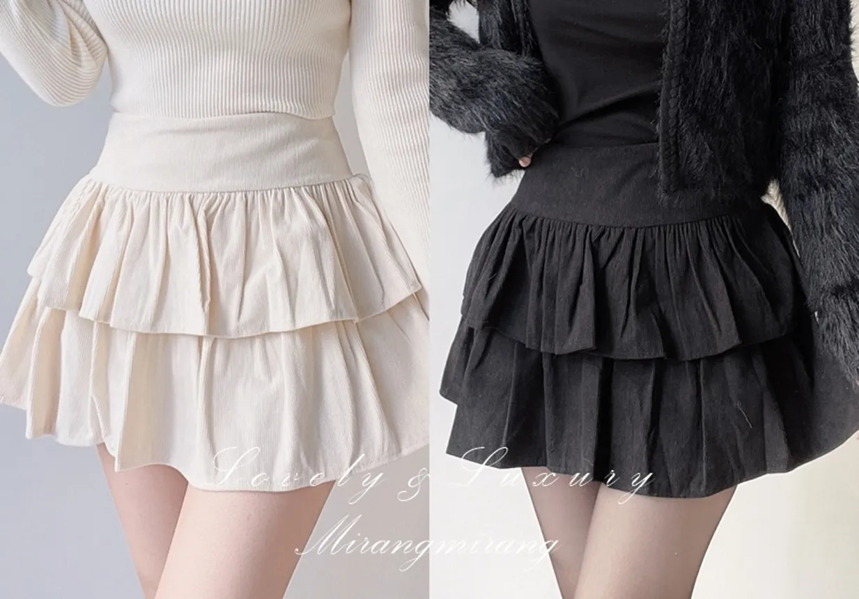 ティアードフレアミニカラースカート | mirangmirang | 詳細画像1