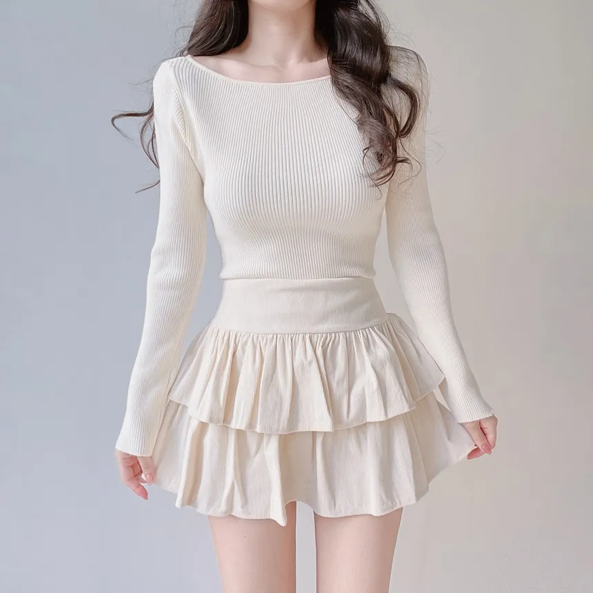 ティアードフレアミニカラースカート | mirangmirang | 詳細画像3