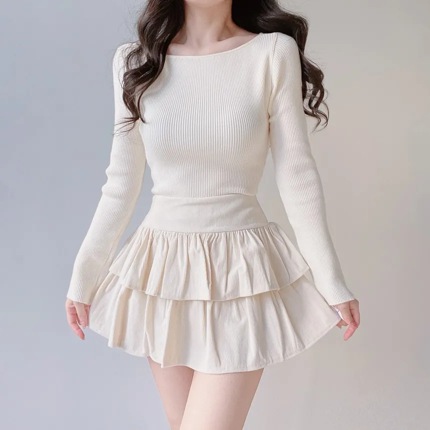 ティアードフレアミニカラースカート | mirangmirang | 詳細画像5