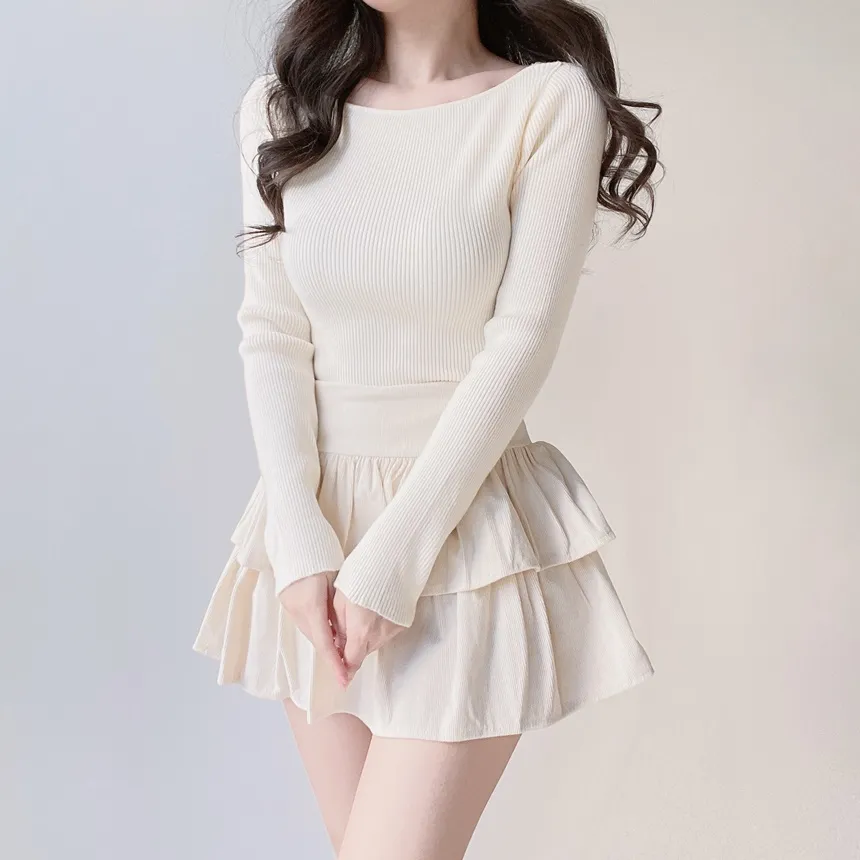 ティアードフレアミニカラースカート | mirangmirang | 詳細画像7