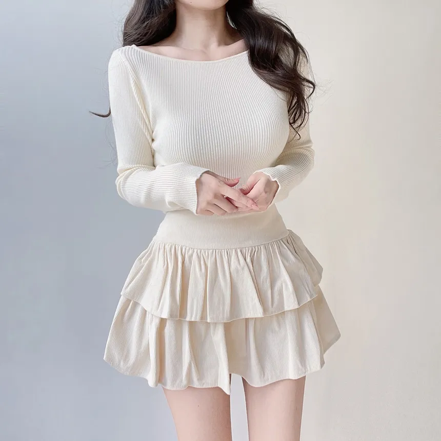 ティアードフレアミニカラースカート | mirangmirang | 詳細画像8