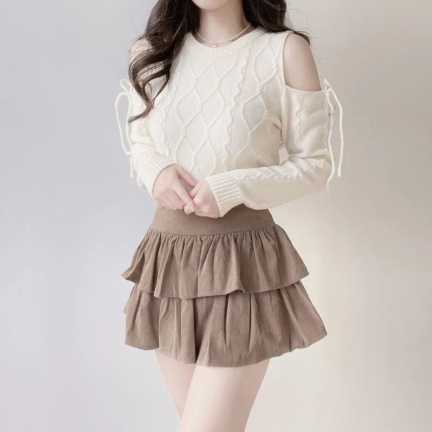 ティアードフレアミニカラースカート | mirangmirang | 詳細画像25