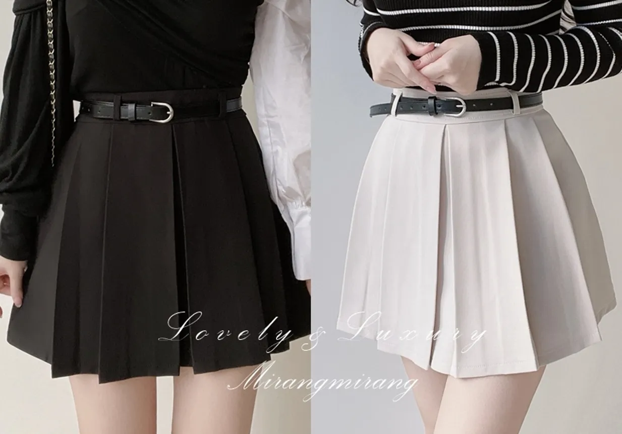 プリーツミニカラースカート | mirangmirang | 詳細画像1