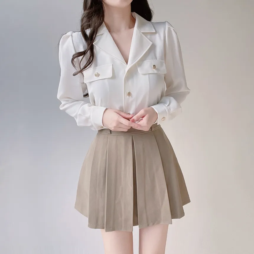 プリーツミニカラースカート | mirangmirang | 詳細画像20