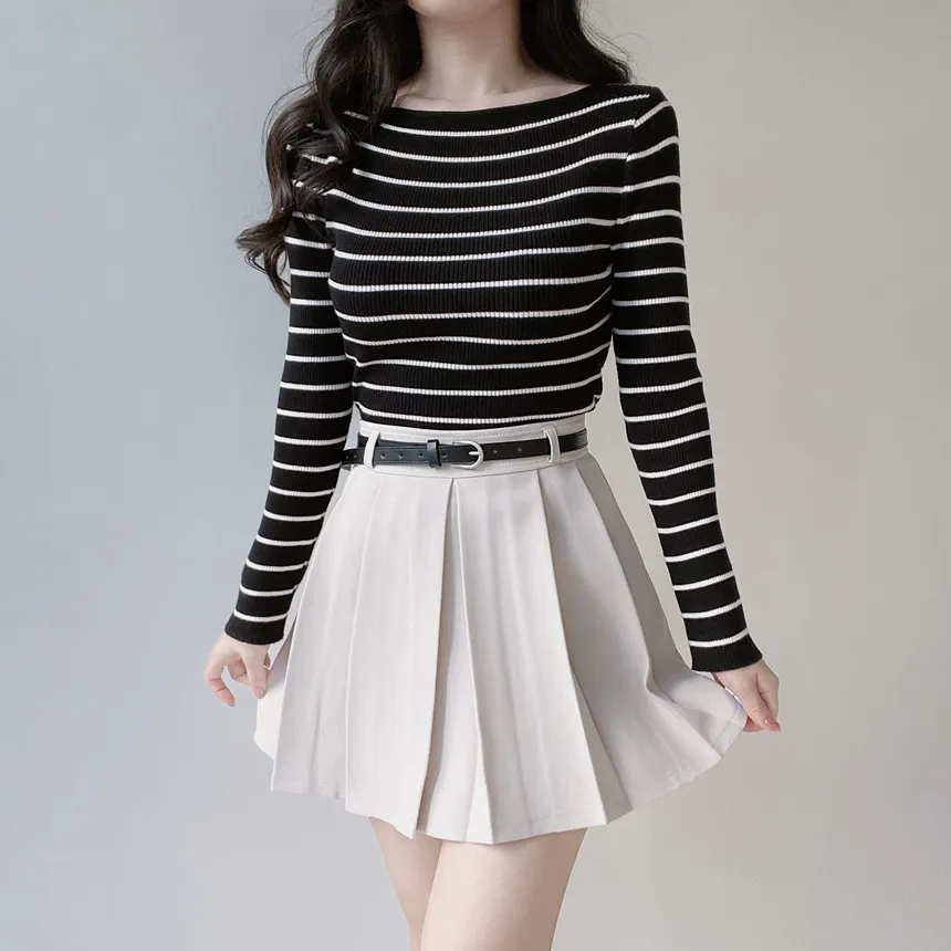 プリーツミニカラースカート | mirangmirang | 詳細画像24