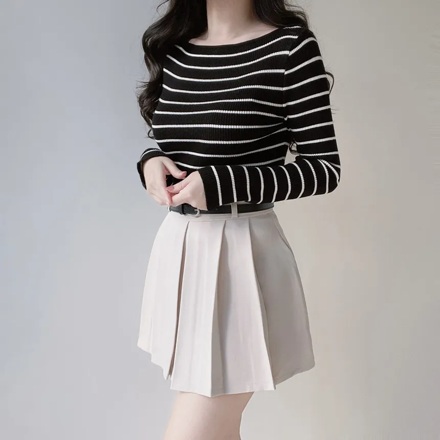 プリーツミニカラースカート | mirangmirang | 詳細画像28