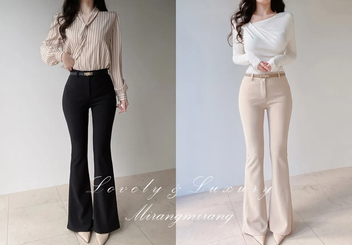 ブーツカットベーシックスリムスラックス | mirangmirang | 詳細画像1