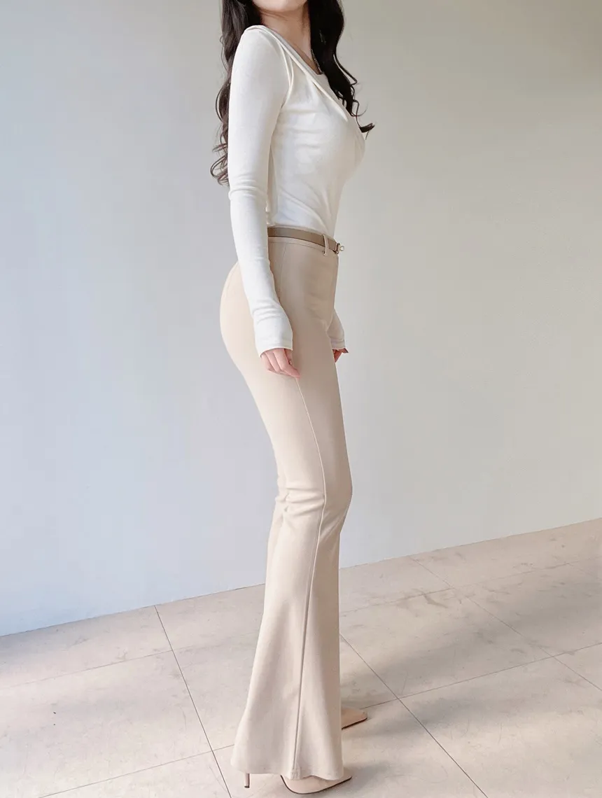 ブーツカットベーシックスリムスラックス | mirangmirang | 詳細画像19