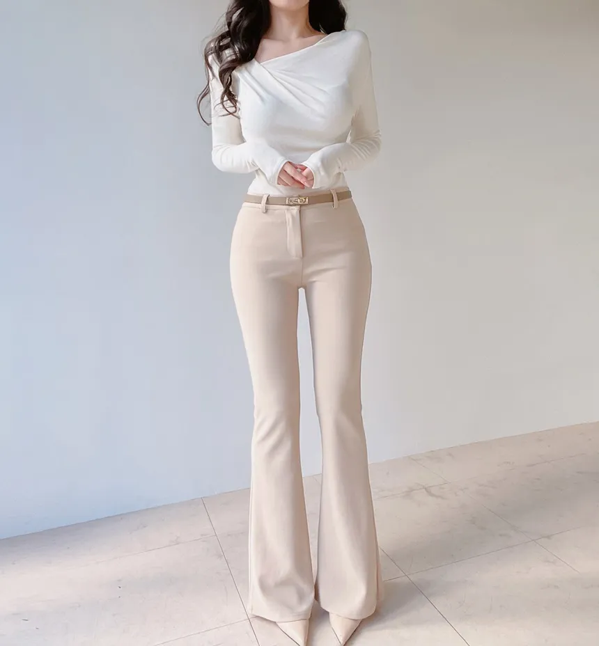 ブーツカットベーシックスリムスラックス | mirangmirang | 詳細画像22