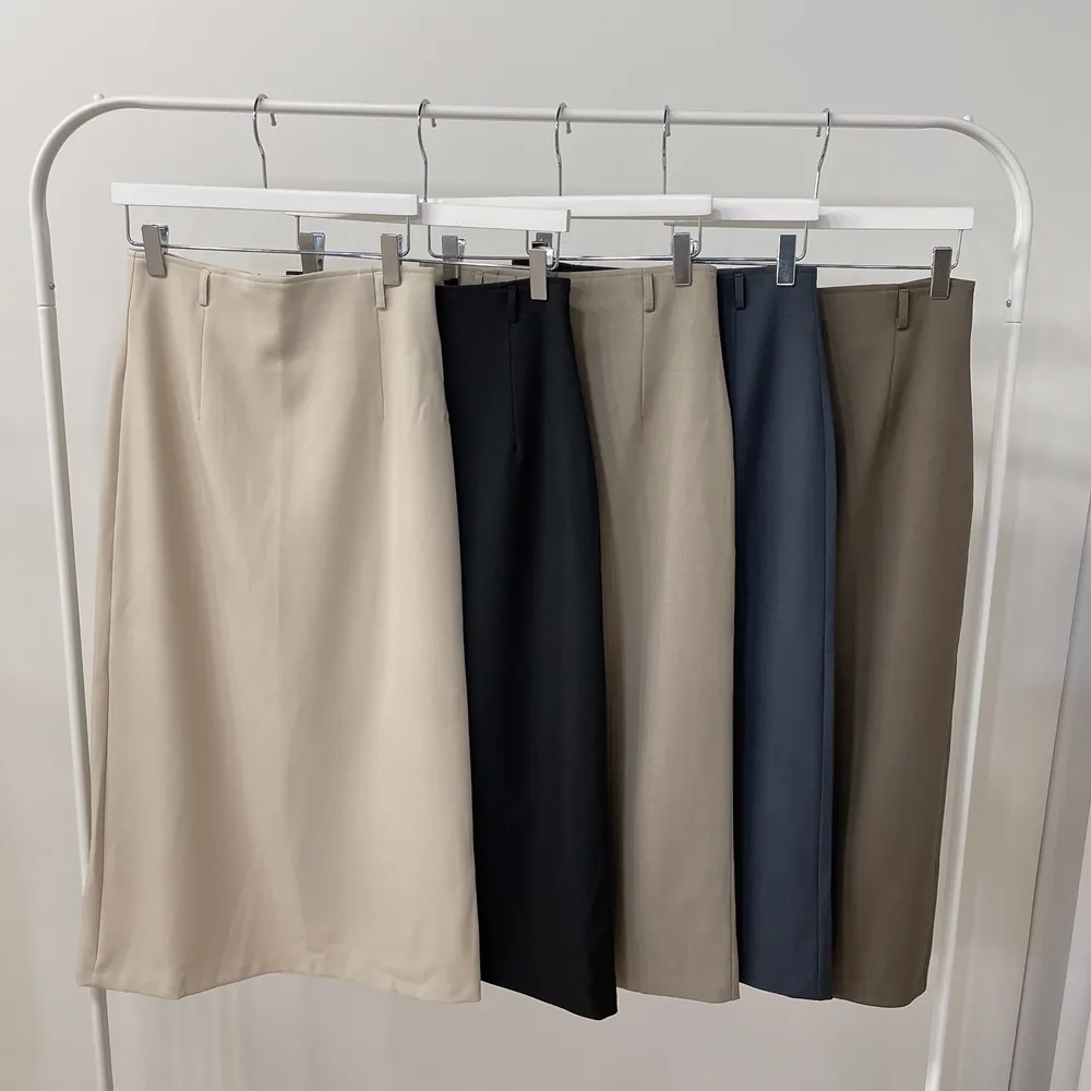 スリットベーシックHライン(ロング丈)無地スカートベルト付 | mirangmirang | 詳細画像23