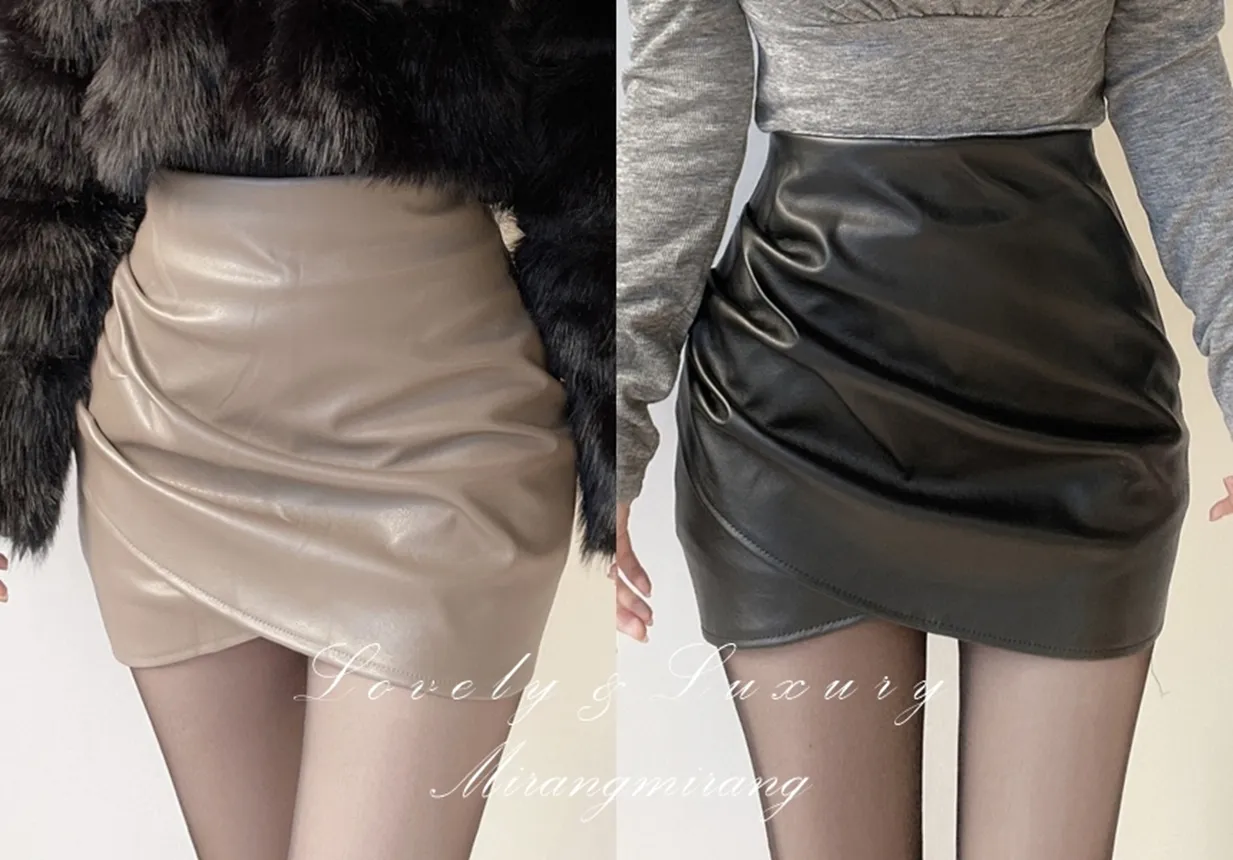 Hラインシャーリングカラースカート | mirangmirang | 詳細画像1