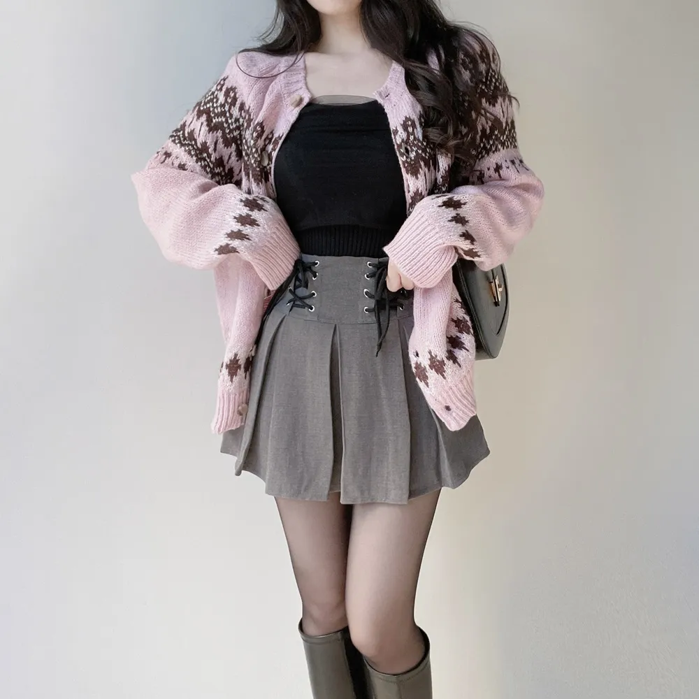 プリーツドローストリングアイレットHラインスカート | mirangmirang | 詳細画像29