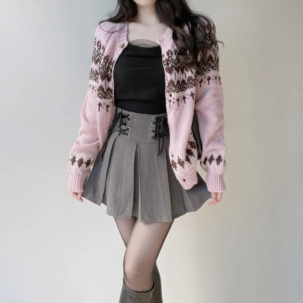 プリーツドローストリングアイレットHラインスカート | mirangmirang | 詳細画像30