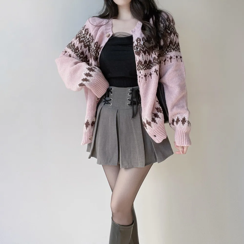 プリーツドローストリングアイレットHラインスカート | mirangmirang | 詳細画像31