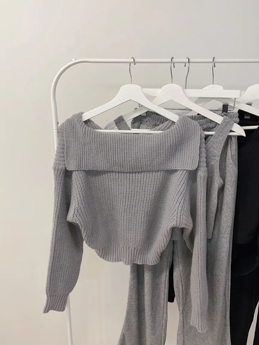 Vネックセーラーカラーラウンドネッククロップドウエストゴムワイド3 SETニットパンツノースリーブ | mirangmirang | 詳細画像18