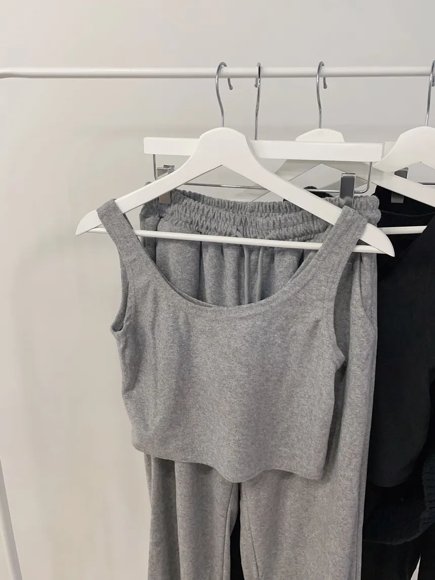 Vネックセーラーカラーラウンドネッククロップドウエストゴムワイド3 SETニットパンツノースリーブ | mirangmirang | 詳細画像21