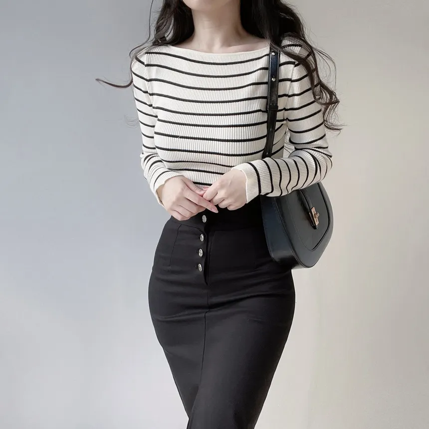 Hラインスリットボタンスカート | mirangmirang | 詳細画像15