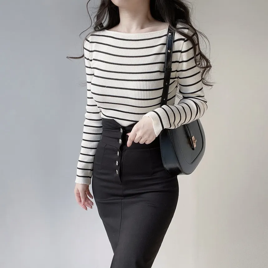 Hラインスリットボタンスカート | mirangmirang | 詳細画像21