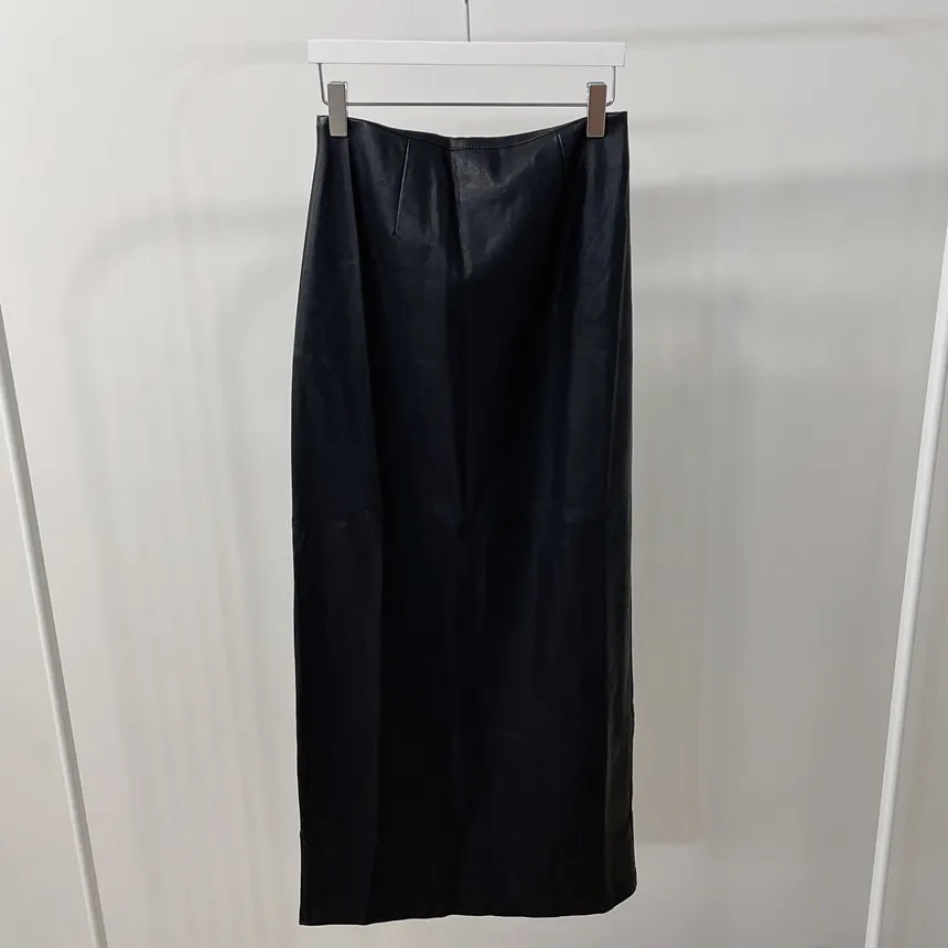 レザー調Hライン(ロング丈)スリットスカート | mirangmirang | 詳細画像16