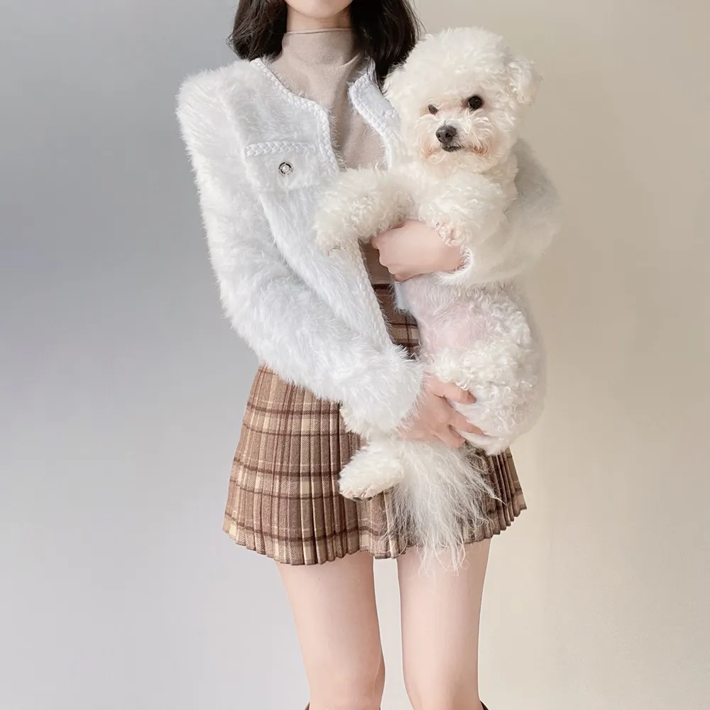 ツイードポケットラウンドネックカラーカーディガン | mirangmirang | 詳細画像4