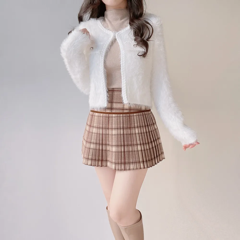 ツイードポケットラウンドネックカラーカーディガン | mirangmirang | 詳細画像6