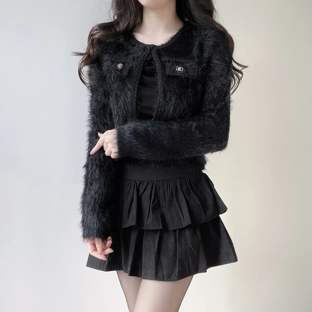 ツイードポケットラウンドネックカラーカーディガン | mirangmirang | 詳細画像16