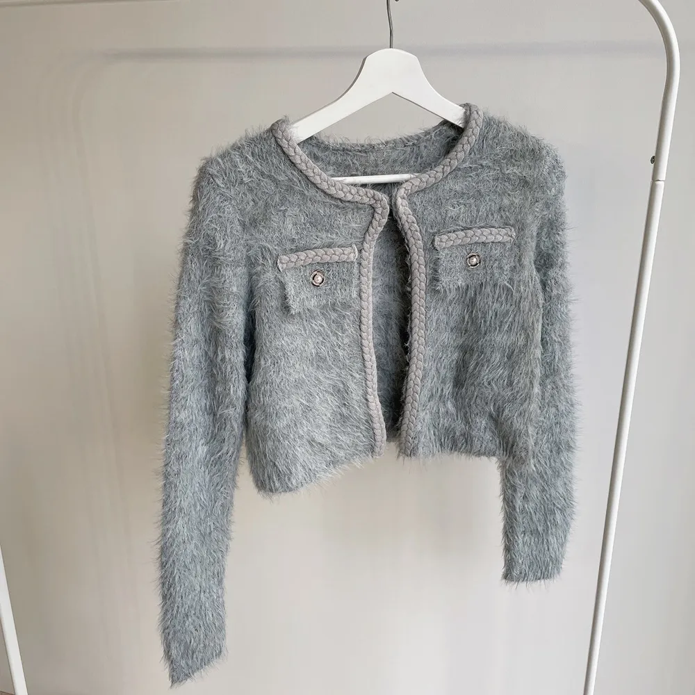 ツイードポケットラウンドネックカラーカーディガン | mirangmirang | 詳細画像25