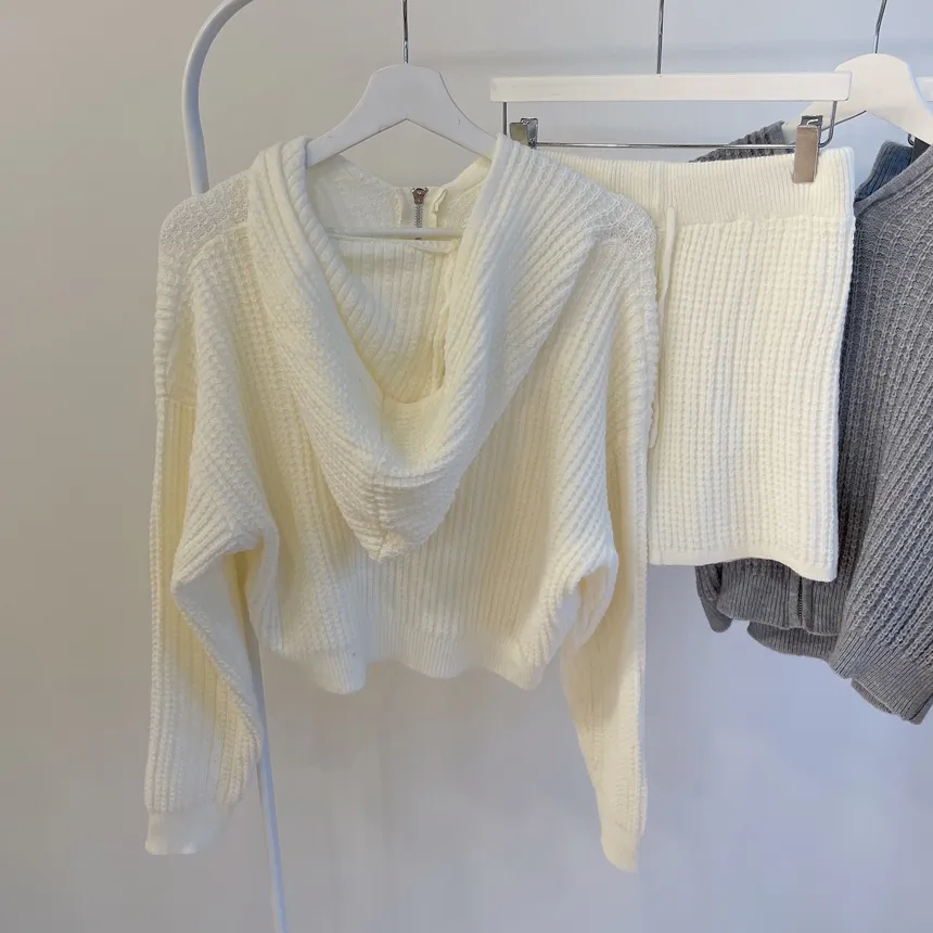 フードジップアップショートウエストゴムカーディガンショートパンツ | mirangmirang | 詳細画像17