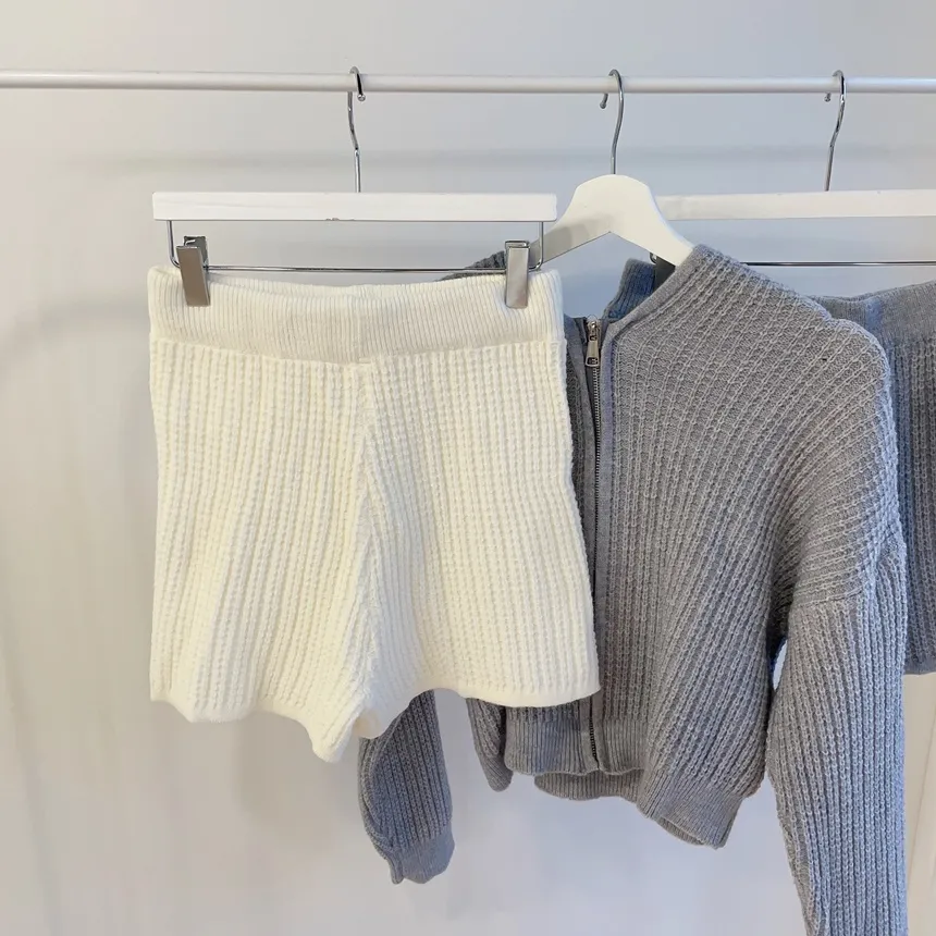 フードジップアップショートウエストゴムカーディガンショートパンツ | mirangmirang | 詳細画像19