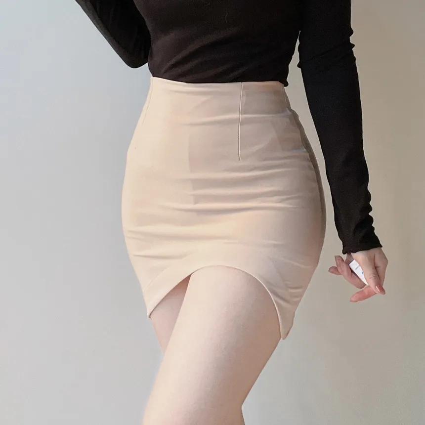 Hラインアンバランスカラースカート | mirangmirang | 詳細画像23