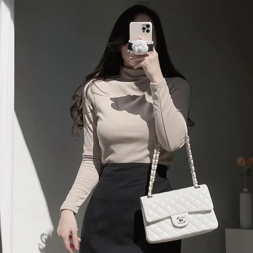 タートルネック長袖カラーブラウス | mirangmirang | 詳細画像2