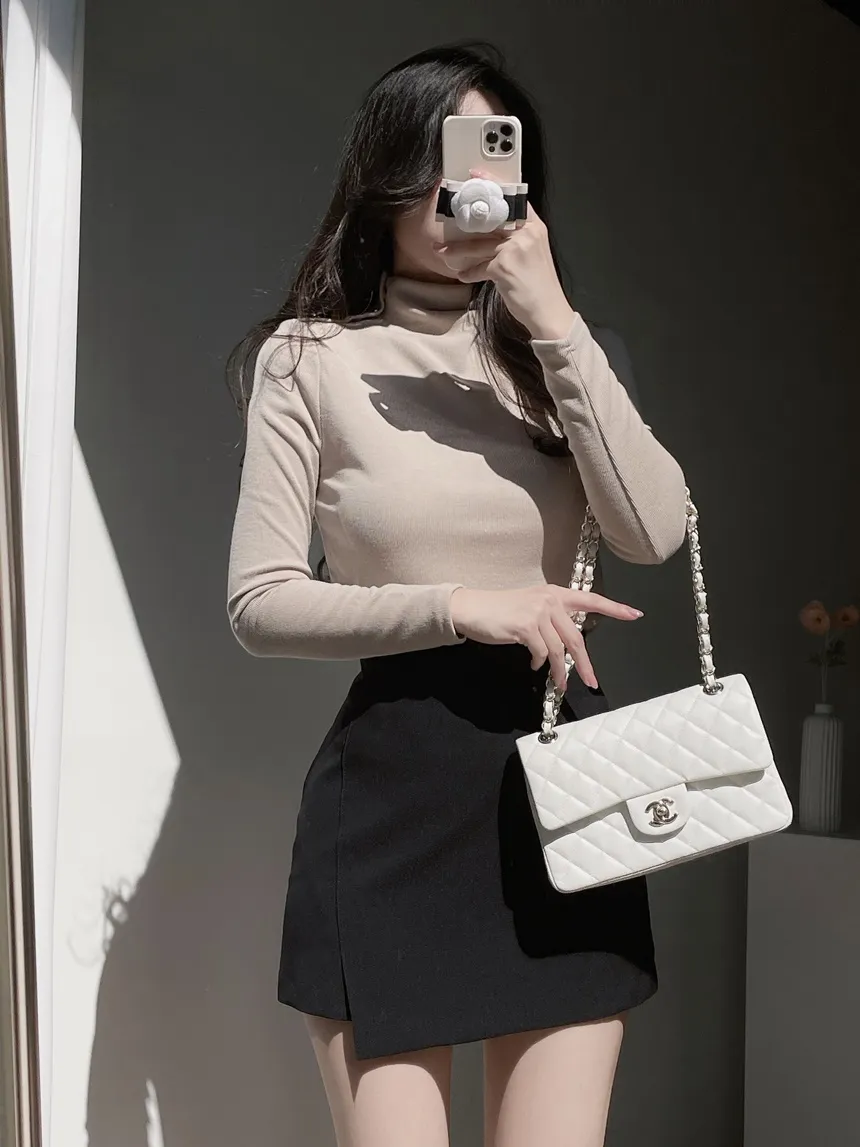 タートルネック長袖カラーブラウス | mirangmirang | 詳細画像3