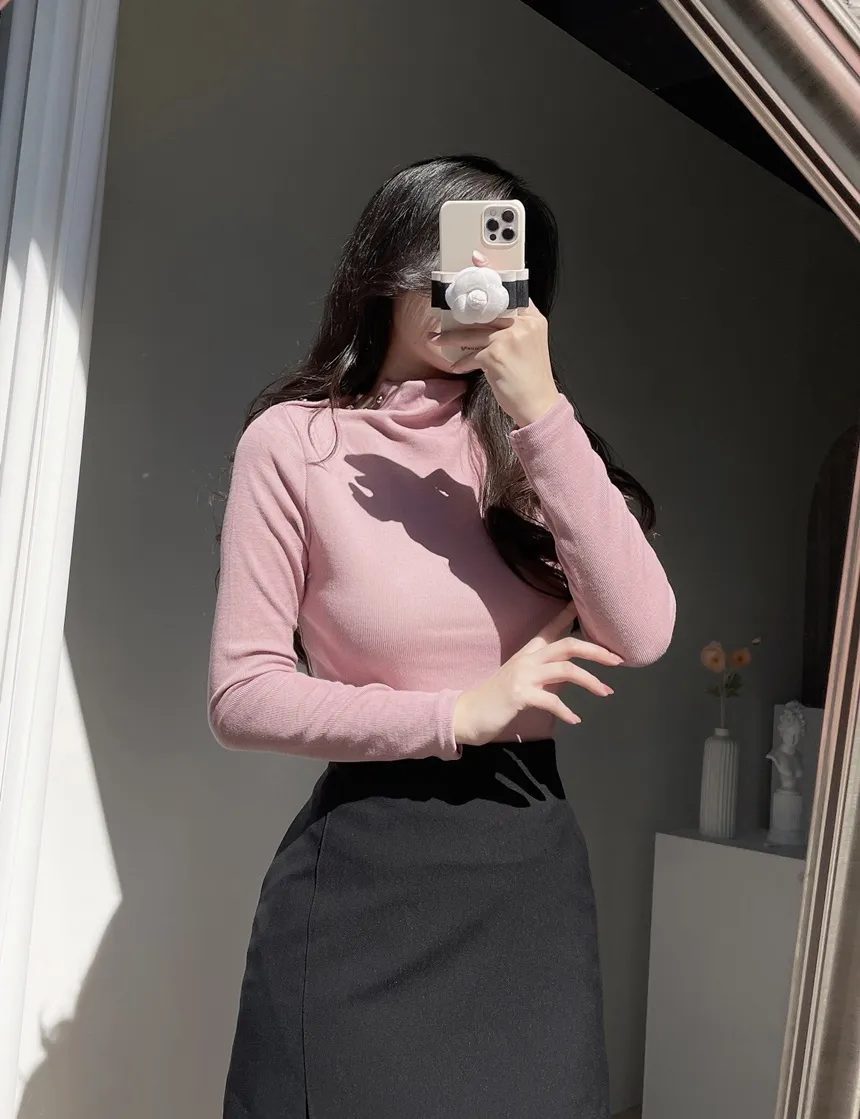 タートルネック長袖カラーブラウス | mirangmirang | 詳細画像9