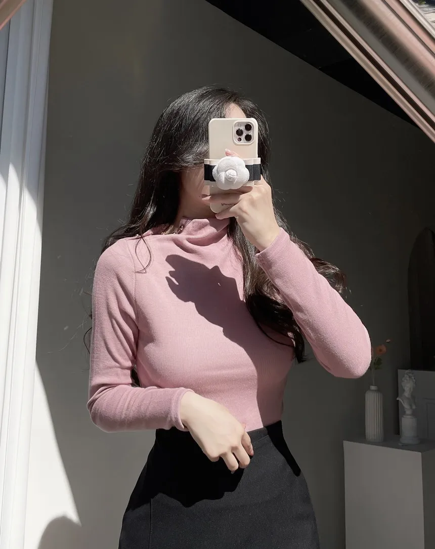 タートルネック長袖カラーブラウス | mirangmirang | 詳細画像10