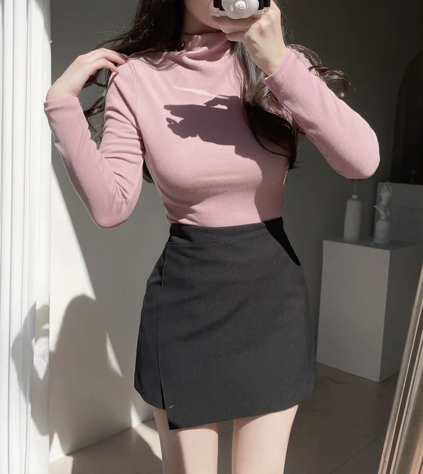 タートルネック長袖カラーブラウス | mirangmirang | 詳細画像11