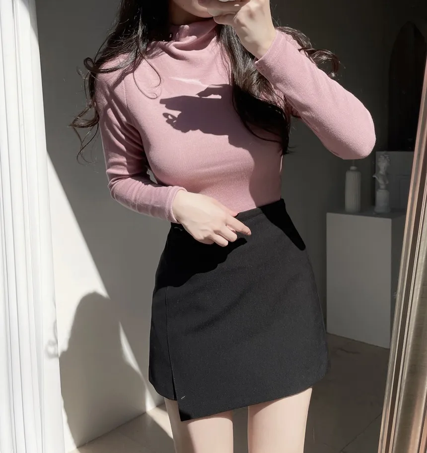 タートルネック長袖カラーブラウス | mirangmirang | 詳細画像12