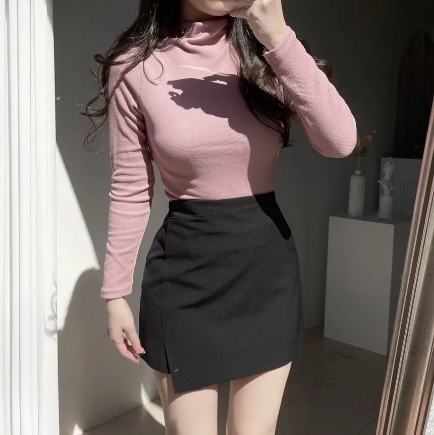 タートルネック長袖カラーブラウス | mirangmirang | 詳細画像13