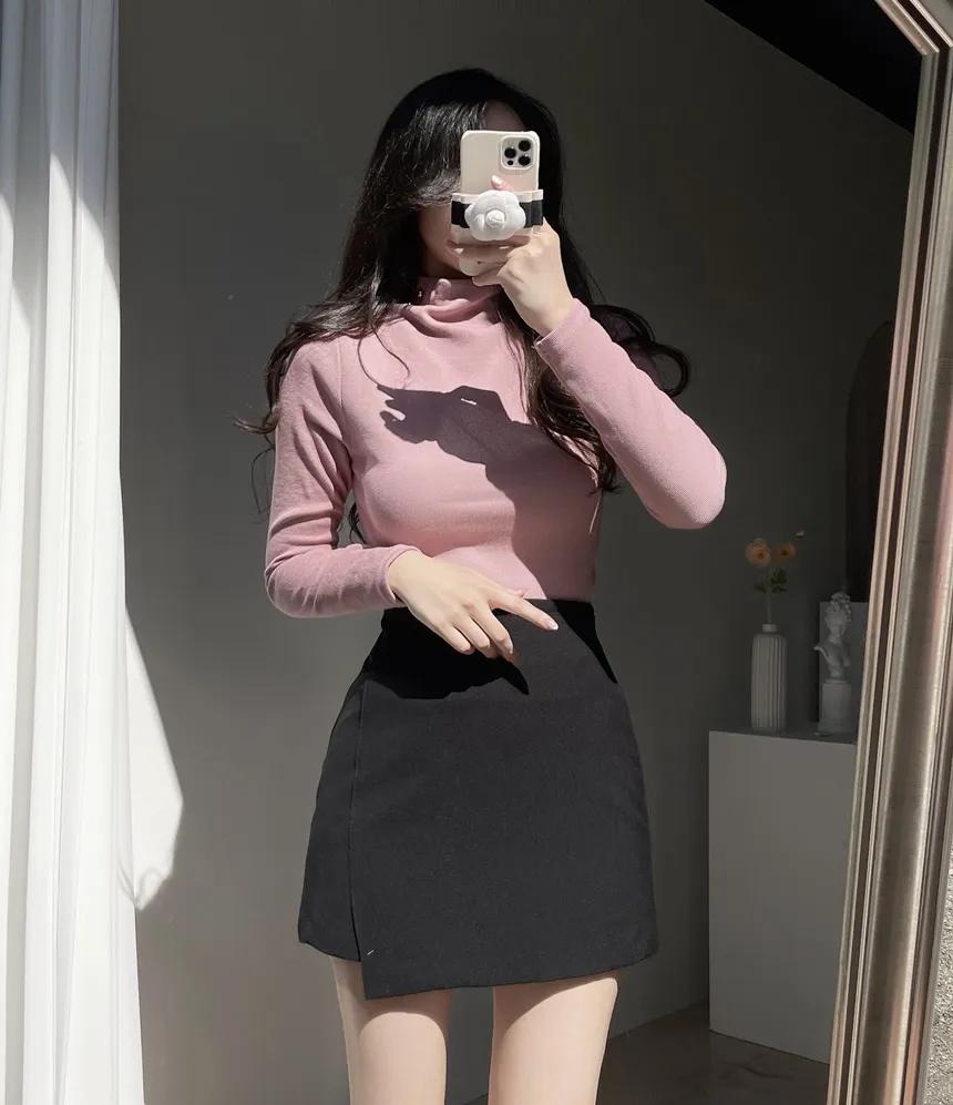 タートルネック長袖カラーブラウス | mirangmirang | 詳細画像14