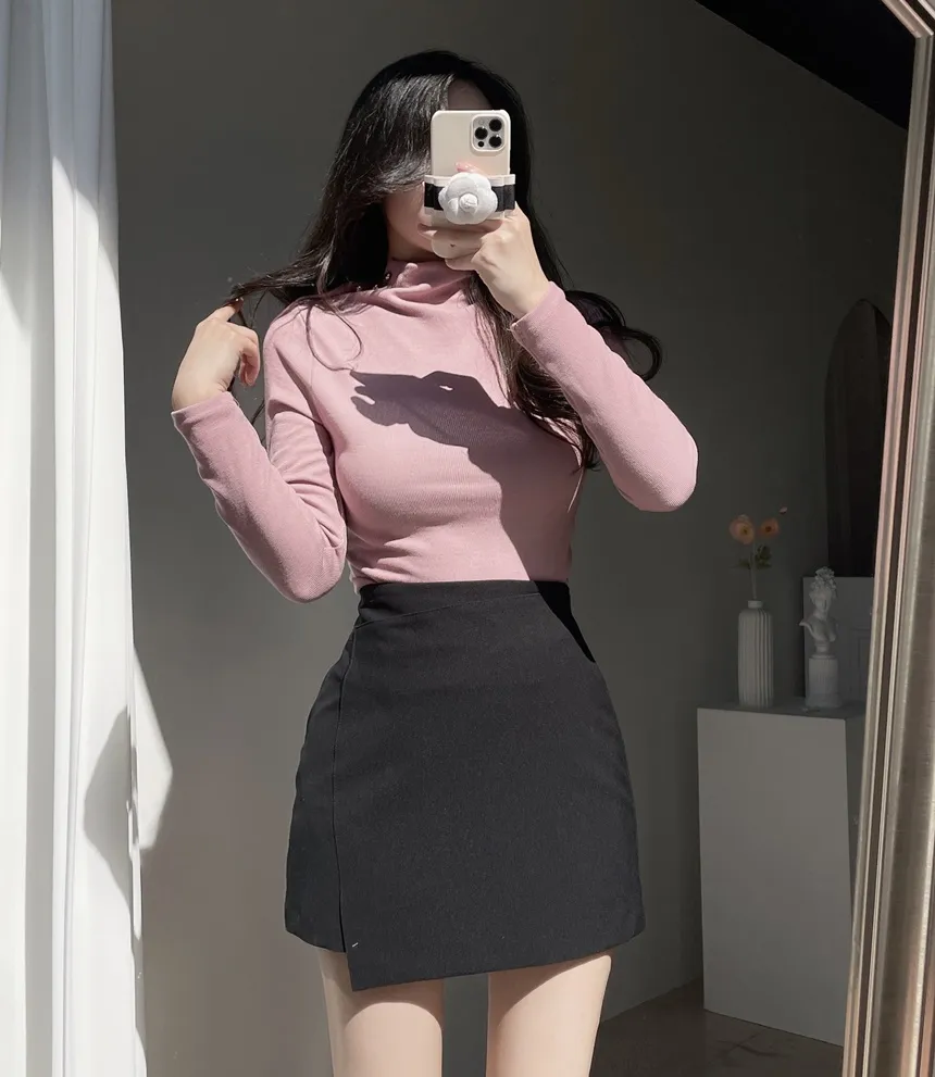 タートルネック長袖カラーブラウス | mirangmirang | 詳細画像15