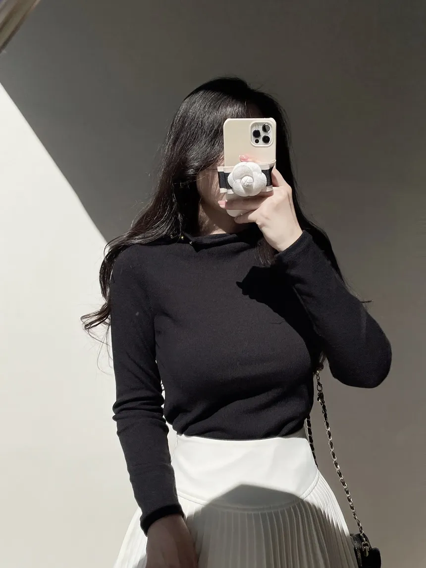 タートルネック長袖カラーブラウス | mirangmirang | 詳細画像16